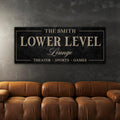Personalized Lower Level Lounge Canvas Wall Art