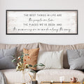 The Best Things in Life Canvas Print, Family Quote Wall Art