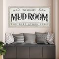 Personalized Rustic Mud Room Sign Canvas