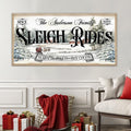 Personalized Sleigh Rides Canvas Sign