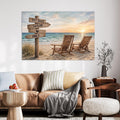 Personalized Couple Name Canvas Print | Beach Wedding Wall Art