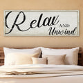 Panoramic Relax & Unwind Canvas Sign