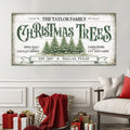 Personalized Family Christmas Tree Canvas Wall Art