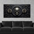 Skull and Rose Canvas Print, Gothic Floral Wall Art