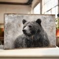 Grizzly Bear Canvas – Rustic Wildlife Lodge Wall Art