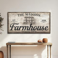 Personalized Farmhouse Sign, Custom Family Name Canvas
