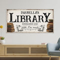 Personalized Library Sign Canvas