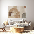 Neutral Geometric Abstract Canvas