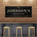 Personalized Bar Sign Canvas, Custom Family Name Bar Decor