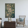 Gold Flying Birds Canvas Wall Art