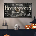 Personalized Hocus Pocus Broom Co Canvas Sign