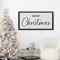 Merry Christmas Framed Canvas Wall Art | Farmhouse Holiday Wall Decor