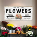 Personalized Flower Market Canvas Sign
