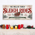 Personalized Christmas Sleigh Ride Canvas Sign