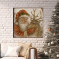 Rustic Santa’s Reindeer Canvas Wall Art