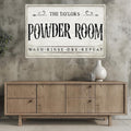 Rustic Personalized Powder Room Canvas Sign