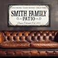 Personalized Farmhouse Patio Sign Canvas