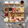 Personalized Corporate Gift, Acacia Wood & Marble Charcuterie Board
