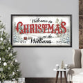 Personalized Christmas Snowman Canvas Sign
