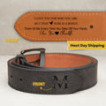 Personalized Leather Belt for Men, Custom Engraved Belt Gift for Him - Gift Box Included