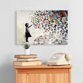Banksy Butterfly Girl Canvas Print