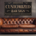 Custom Bar Sign Personalized Canvas Wall Decor with Custom Family Name