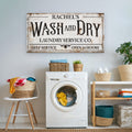Rustic Laundry Sign Wash Dry, Canvas Print Wall Art for Family Laundry Room