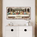 Rustic The Last Supper Wall Art Canvas, Christian Religious Picture Print Modern Family Bedroom Decor