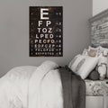 Vintage Eye Chart Sign – Rustic Canvas Wall Art