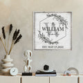 Monogram Initial Personalized Canvas Family Name Sign