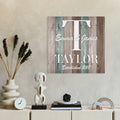 Personalized Monogram Family Name Sign Printed On Canvas With Established Date, Anniversary Ideas, Home Wall Decor