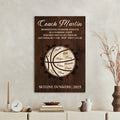 PERSONALIZED Basketball Coach Gift Sign Canvas For Basketball Team Coaches Custom