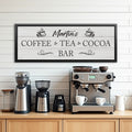 Custom Coffee Tea Cocoa Bar Sign Decor Farmhouse Plaque with Canvas Coffee Decor for Bar Kitchen Cafe Pub Corner Decoration
