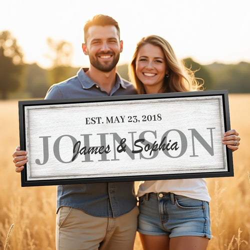 Personalized Family Name Canvas Sign