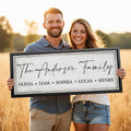 Personalized Multi Family Name Sign