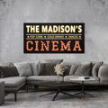 CINEMA Night Sign Personalized Canvas Wall Decor with Custom Family Name Vintage, Custom CINEMA Room