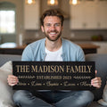 Family Custom Name Sign With Established Date, Custom Framed with Last Name and Family Members Names