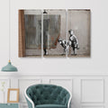 Banksy Lady Shower Peeping Tom Boys Canvas Print