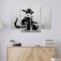 Banksy Inspired Hip Hop Rapper Gangster Rat Canvas Print