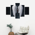 Banksy Angel Wings Black Canvas Print
