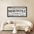 Personalized Rustic Mercantile & Trading Co Canvas Sign, Custom Family Owned Operated Company General Store