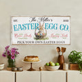 Personalized Rustic Easter Bunny Cottontail Candy Company Canvas Sign Home Decor, Rustic Spring Easter Bunny Rabbit Sign (Light)