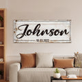 Personalized Rustic Family Name Sign, Custom Established Canvas Sign, Family Sign Wall Decor