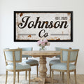 Personalized Family Rustic Canvas Sign - Last Name Signs For Home, Custom Wall Decor Canvas for Living Room