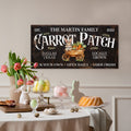 Personalized Rustic Carrot Patch Canvas Sign, Rabbit Easter Day Wall Art, Pick Your Own Carrot Carrot Wall Decor Canvas Sign