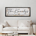 Personalized Family Rustic Canvas Sign Panoramic - Last Name Signs For Home, Custom Wall Decor Canvas for Living Room