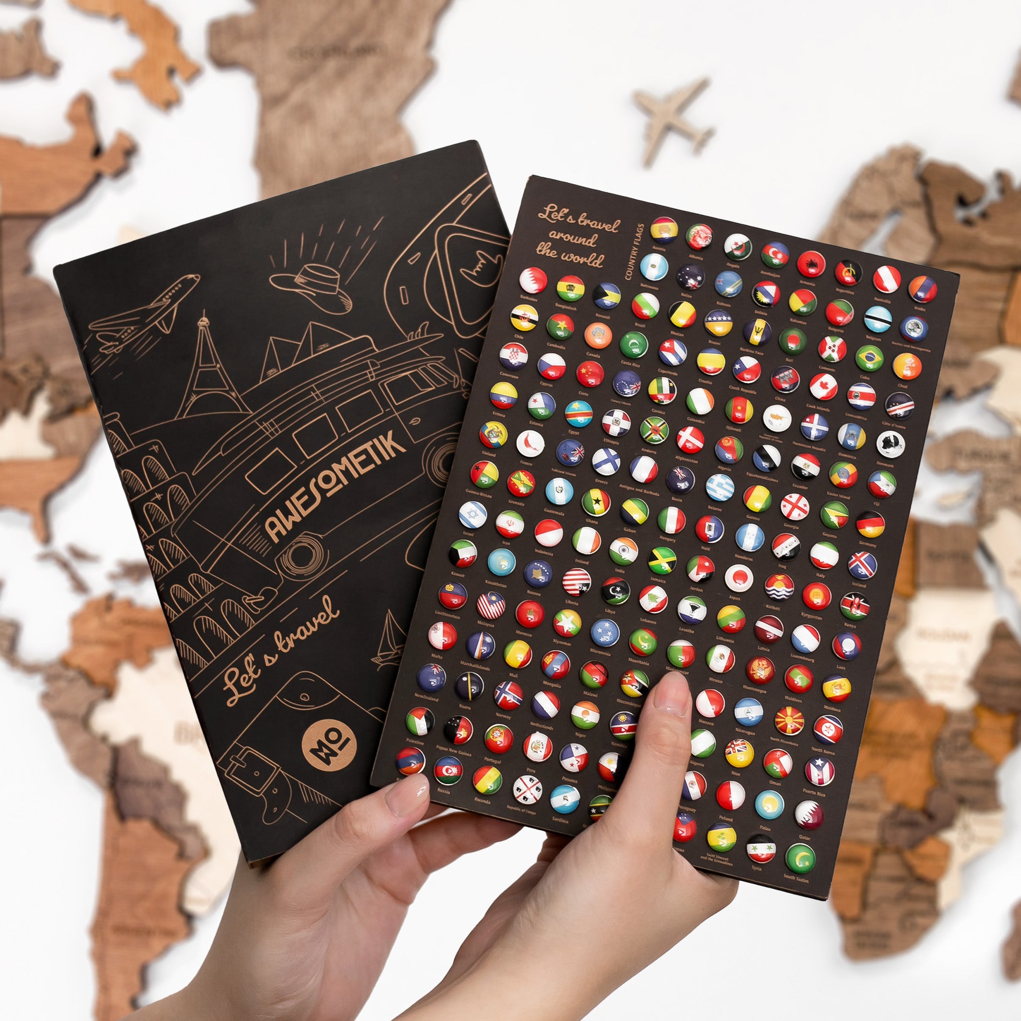 Wooden World Map Pattern