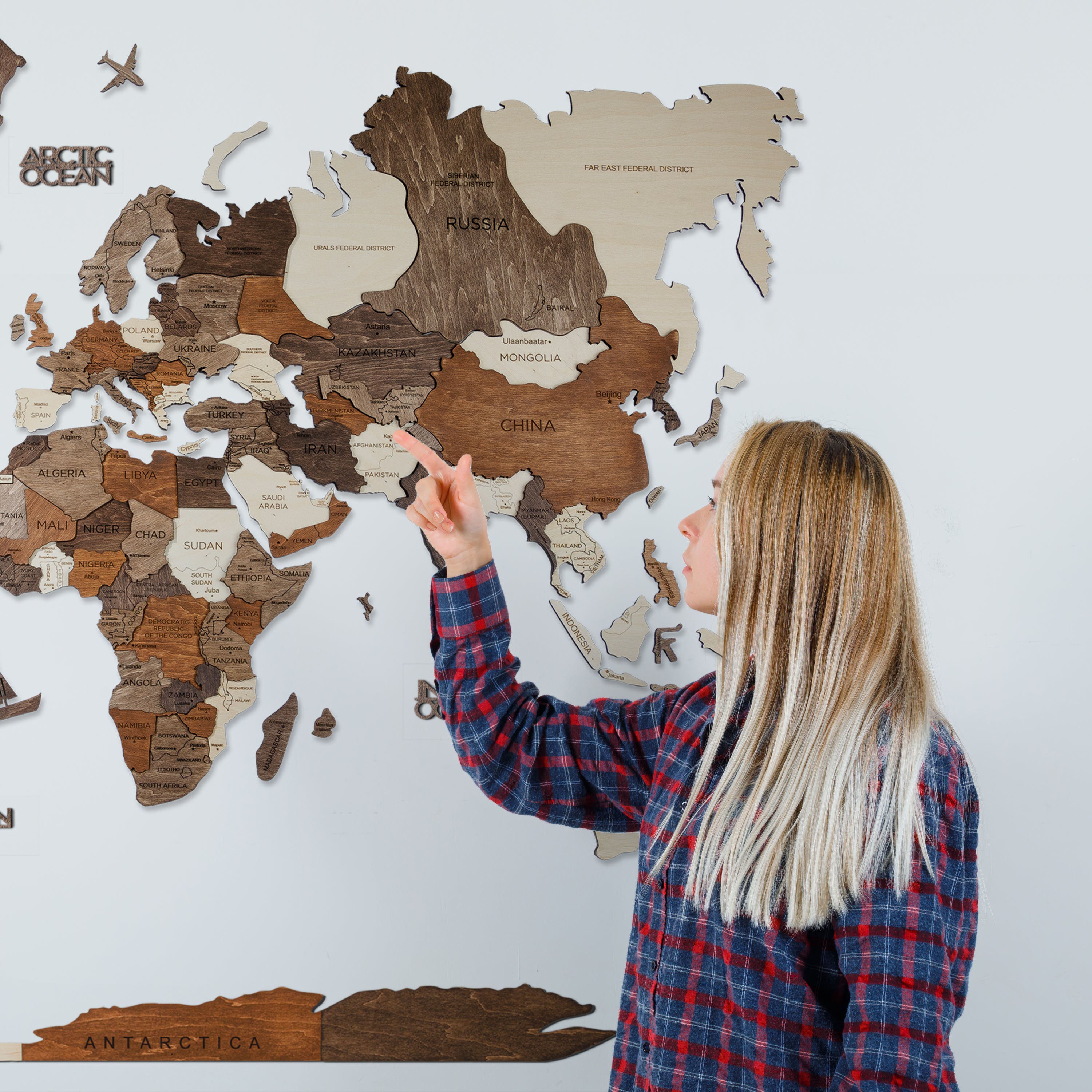 Wooden World Map Wall Puzzle