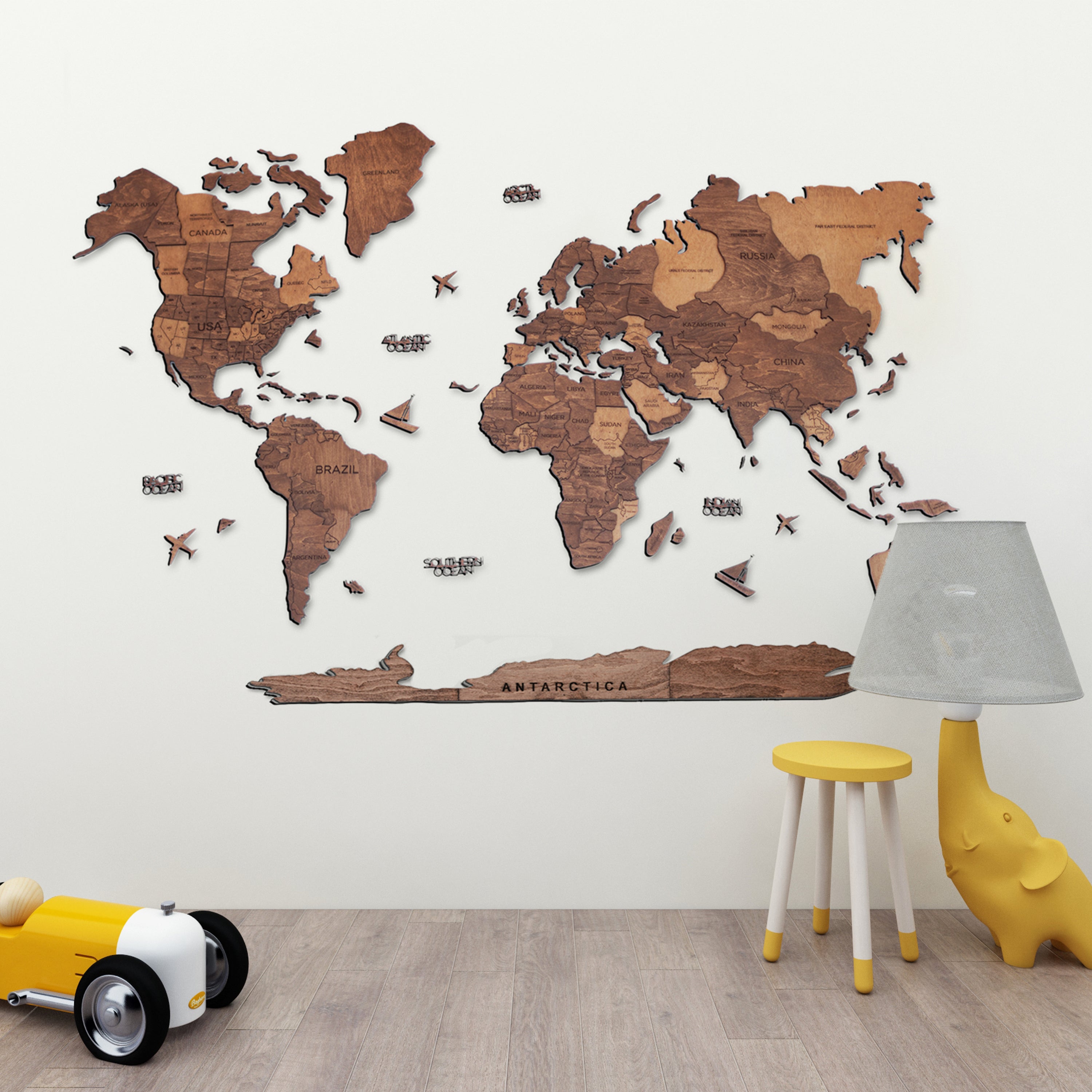 World Map Metal Wall Art – CRAFTOWER